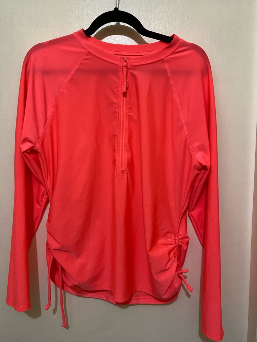 Free Country Coral Pink Athleisure Long Sleeved Top with Front Zip